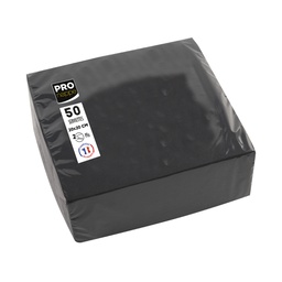 [105273] Conf 50 tovaglioli cocktail 2 veli 20x20cm carta nero Pro Nappe