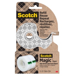 [105284] Dispenser in acciaio con 2 rotoli Scotch® Magic  19 mm x 13,9 m