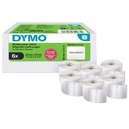 [105302] Value pack 6 rotoli etichette multiuso 54x70mm bianco (320 etic/rt Dymo LW