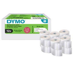 [105303] Value pack 12 rotoli etichette multiuso 19x51mm bianco (500 etic/rt Dymo LW