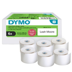 [105305] Value pack 6 rotoli etichette LW per nomi 41x89mm (300 etic/rt Dymo LW