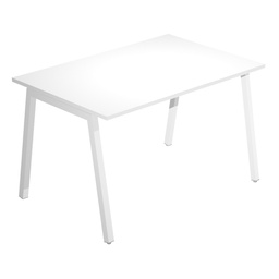 [105306] Scrivania lineare Easy struttura bianca gambe inclinate 120X80cm piano bianco
