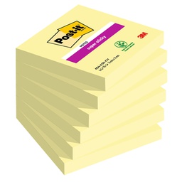 [105335] Cf. 6pz 90 foglietti Post-it® Super Sticky 76x76mm 654-6SS giallo Canary