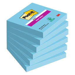 [105337] Cf. 6pz 90 foglietti Post-it® Super Sticky 76x76mm 654-6SS blu