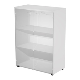 [105391] Armadio medio ante vetro 90x45,8xH123cm con struttura bianco
