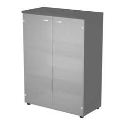 [105395] Armadio medio ante vetro 90x45,8xH123cm con struttura antracite