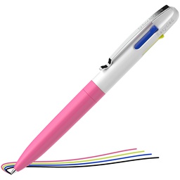 [105455] Penna a sfera Take 4 a quattro colori punta M fusto rosa fluo Schneider