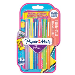 [105469] Blister 6 pennarelli Flair Nylon colori assortiti RetrO' Papermate