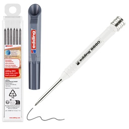[105492] Matita da costruzione per fori profondi con 6 mine refill Edding 8880+8881