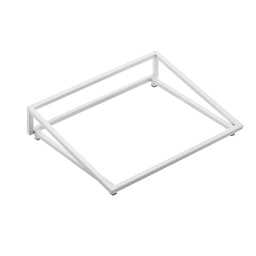 [105518] Supporto inclinato per vassoio 32,5x26,5x7cm metallo bianco Leone
