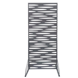 [105578] Pannello decorativo in metallo grigio con piadi laterali 80x180cm Verdemax