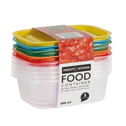 [105639] conf. 5pz contenitori alimenti in PP 164x111x51mm 400ml Perfetto