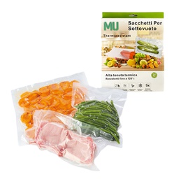 [105737] Conf. 30 sacchetti alimenti per sigillatrice sottovuoto 20x25cm Mulin