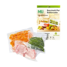 [105739] Conf. 30 sacchetti alimenti per sigillatrice sottovuoto 25x35cm Mulin