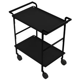 [105747] LINE'A carrello da servizio struttura nera - 2 ripiani NERI + Tovaglietta nera S