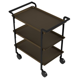 [105749] LINE'A carrello da servizio strattura nera - 3 ripiani NERI +Tovaglietta nera St