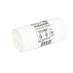 [105857] 30 sacchi rifiuti 20L 45x55cm 15my HDPE bianco Bio Extrusion