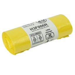 [105858] 20 sacchi rifiuti 30L 50x60cm 15my HDPE giallo Bio Extrusion