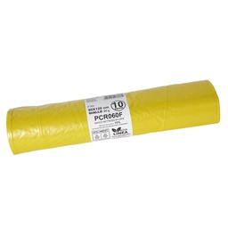 [105866] 10 sacchi rifiuti PCR 120L 90x120cm 60gr giallo Bio Extrusion