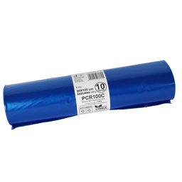 [105867] 10 sacchi rifiuti PCR 120L 90x120cm 60gr azzurro Bio Extrusion