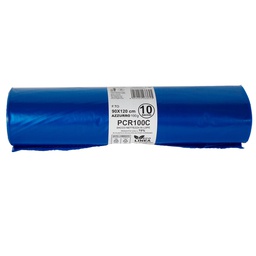 [105870] 10 sacchi rifiuti PCR 120L 90x120cm 100gr azzurro Bio Extrusion