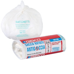 [105872] 15 Sacchi rifiuti organici Sac Bio 42x45cm 10L 12my  bianco Geko