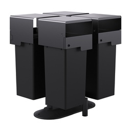 [105894] Portarifiuti coperto quadruplo su base con serratura e contenitori 73+73+73+73lt