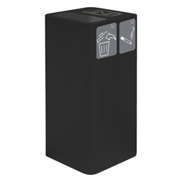[105895] contenitore 100 lt nero cover gettacarta/posacenere  2 pitto adesivi 38,3x38,3x8