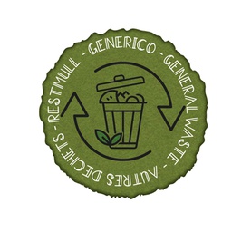 [105902] Etichetta autoadesiva raccolta differenziata generico in vinile verde Medial Int