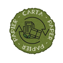 [105904] Etichetta autoadesiva raccolta differenziata carta vinile in verde Medial Intern