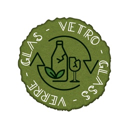 [105905] Etichetta autoadesiva raccolta differenziata vetro vinile in verde Medial Intern