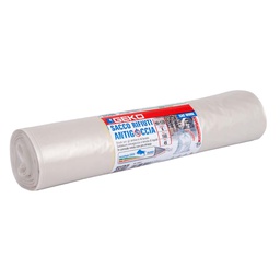 [105925] 6 SACCHI RIFIUTI LDPE c/fascetta 90x120CM- 160Lt 45mic ambra trasparente Geko