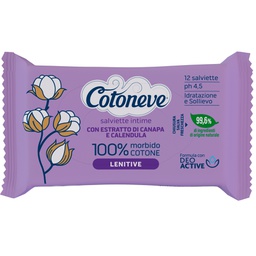 [105927] Busta da 12 salviette intime biodegradabili lenitive Cotoneve