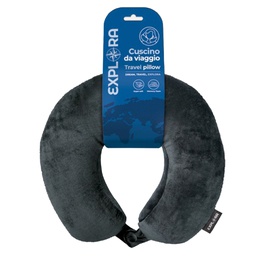 [106049] Cuscino da viaggio Explora memory foam 30x29x12cm nero Lebez