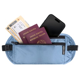 [106054] Cintura da viaggio Explora tessuto tecnico 25x14,5cm azzurro Lebez