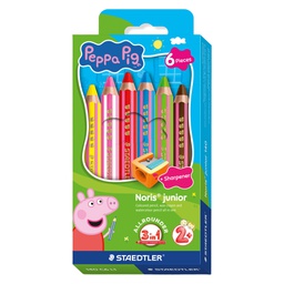[106119] Astuccio 6pz matitone 3 in 1 Noris® Junior Peppa Pig colori assortiti Staedtler
