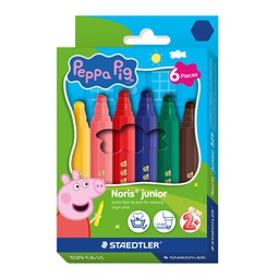 [106121] Astuccio 6pz pennarello jumbo Noris® Junior Peppa Pig colori assortiti Staedtler