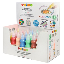 [106171] Box 32pz tempera a base d'acqua flacone 50ml colori assortiti Primo