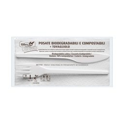 [91426] 100 Bis Posate in Estabio con tovagliolo 2v Dopla Green art. 03907