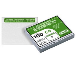 [37132] 100 BUSTE ADESIVE SPEEDY DOC C6 165X111MM FAVORIT