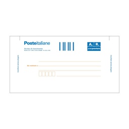 [59177] 100 CARTOLINE DI RITORNO RACCOMANDATA 10X20CM C/ADES.RIMOV. E0622/1