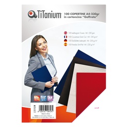[68471] 100 COPERTINE A4 CARTONCINO GOFFRATO 230g BLU TiTanium