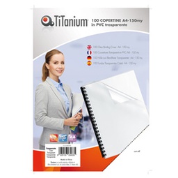 [68562] 100 COPERTINE A4 PVC TRASPARENTE 150my TiTanium