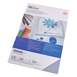 [70084] 100 COPERTINE HI-CLEAR 240MIC A4 TRASPARENTE NEUTRO