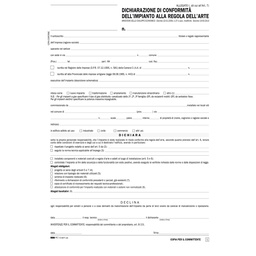 [50287] 100FG 29,7X21 DICHIARAZIONE CONFORMITA' IMPIANTO SNAP A 5 COPIE AUTORIC E9071