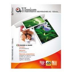 [68536] 100 POUCHES 303x426mm (A3 125my TiTanium
