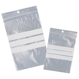 [89940] 100 SACCHETTI ZIP 120x170 mm con bande scrivibili e foro Viva