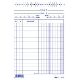 [55416] 100 SCHEDE 2 COLONNE VERTICALE 15X10.5CM E3106BL EDIPRO