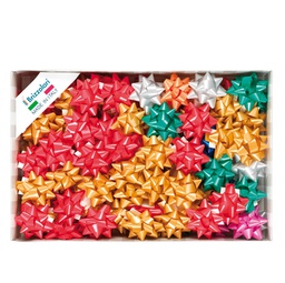 [88218] 100 stelle nastro liscio 6800 14mmxD6,5cm colori assortiti natale Brizzolari