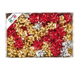 [88237] 100 stelle nastro metal 6870 14mmxD6,5cm colori assortiti Brizzolari